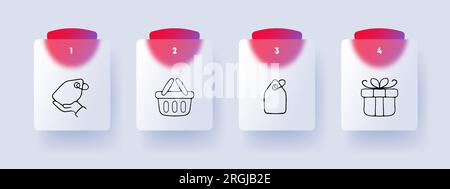 Discounts line icon. Cashback, bonus, gift, bonuses, dollar, percentage, coupon. Glassmorphism style. Vector line icon Stock Vector