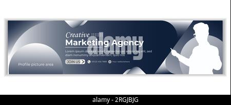 LinkedIn Background banner design for digital marketing Stock Vector