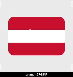 Austrian flag vector icons set in the shape of heart, star, circle and map. Stock Vector