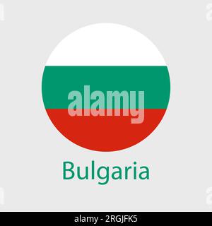 Bulgaria flag vector icons set in the shape of heart, star, circle and map. Stock Vector
