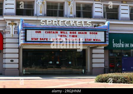 SAN DIEGO, California: The Historic SPRECKELS Theatre Building at 121 Broadway, San Diego Stock Photo