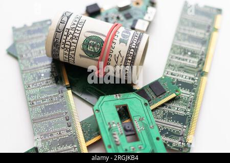 intergarated curcuit on electronics curcuit board Stock Photo