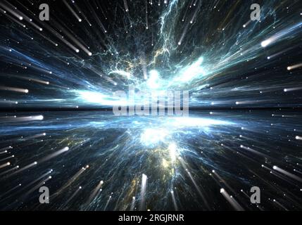 Time warp, traveling in space. Stock Photo