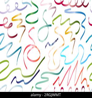 Abstract seamless background of colored gradient lines. Wavy, curved and curly lines for texture, textiles and creative design Stock Vector