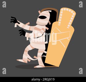 Mummy . Halloween cartoon characters . Vector . Stock Vector