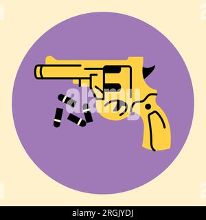Children's gun black line icon. Pictogram for web page, mobile app, promo. Stock Vector