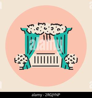 Wedding arch black line icon. Marriage ceremony. Pictogram for web page, mobile app, promo. Stock Vector