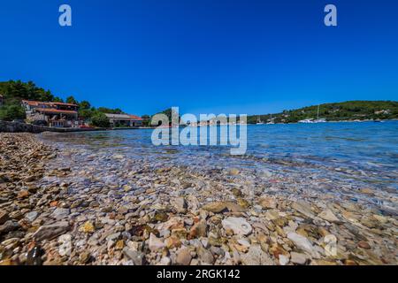 Photo shows seaside scenery of Gradina Bay on the west of the island of Korcula in Croatia on July 27, 2023. There is a 7000 year old archaeological site in the underwater part of Gradina Bay.  Photo: Zvonimir Barisin/PIXSELL Stock Photo