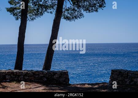 Photo shows seaside scenery of Gradina Bay on the west of the island of Korcula in Croatia on July 27, 2023. There is a 7000 year old archaeological site in the underwater part of Gradina Bay.  Photo: Zvonimir Barisin/PIXSELL Stock Photo