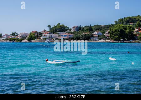 Photo shows seaside scenery of Gradina Bay on the west of the island of Korcula in Croatia on July 27, 2023. There is a 7000 year old archaeological site in the underwater part of Gradina Bay.  Photo: Zvonimir Barisin/PIXSELL Stock Photo