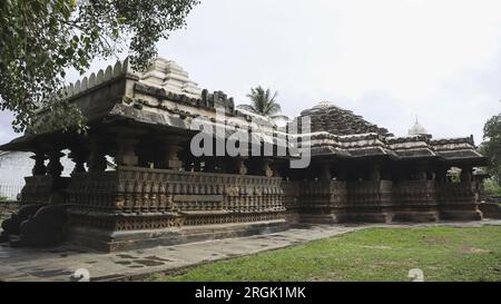 Side View of Ancient Shri Tarakeshwara Swami Temple, Hangal, Haveri, Karnataka, India Stock Photo