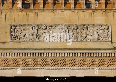 detail on the Taylorian building or Taylor Institute university library beside the Ashmolean museum  in St Giles' Oxford England by Charles Cockerell Stock Photo