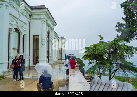 Conqueror's Pavilion or Conqueror's Kiosk of Topkapi Palace raised on a terrace above the garden, built at the top of the promontory on a cliff Stock Photo