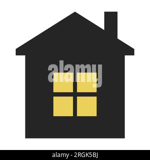 Real estate building flat line color isolated vector object Stock Vector