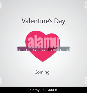 Valentines Day Is Coming - Greeting Card Concept Stock Vector