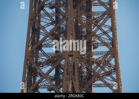 Eiffel Tower on a Sunny Day in Paris Stock Photo