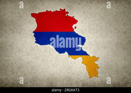 Map of Armenia, flag map, National colors background Stock Photo - Alamy
