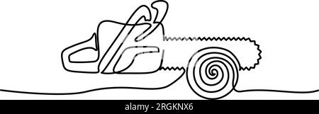 Crossed chainsaws isolated on white background Stock Vector