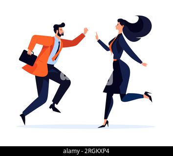 Woman and man with teamwork icon vector design Stock Vector Image & Art ...