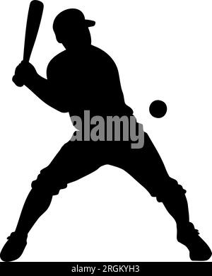 Baseball player silhouette. Vector illustration Stock Vector