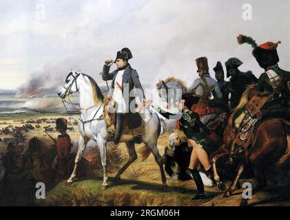 NAPOLEON AT THE BATTLE OF WAGRAM 6 July 1809 by Horace Vernet Stock Photo