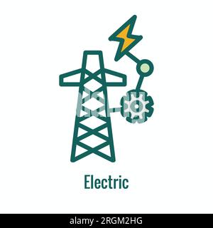Clean Hydrogen Production with Green Energy Icon Set Stock Vector