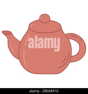 Classic tea pot, tea time element, doodle style vector illustration Stock Vector