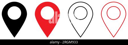 Set of map pin location icons. Map marker pointer icon collection. Design can use for web and mobile app. Vector illustration Stock Vector