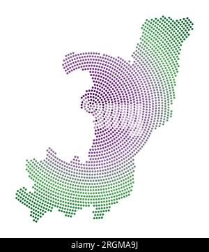 Congo dotted map. Digital style shape of Congo. Tech icon of the country with gradiented dots. Stylish vector illustration. Stock Vector