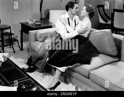 Tyrone Power, Victoria Shaw, on-set of the Film, 'The Eddy Duchin Story', Columbia Pictures, 1956 Stock Photo