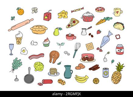 Cute Cooking Utensils Doodle Set, Objects ft. vector & doodles - Envato  Elements