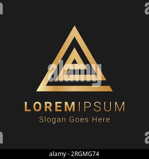 Luxury Initial Letter E Monogram Text Letter Logo Design E with Triangle Shape Stock Vector