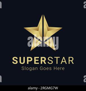 Luxury Super Star Logo Design Success Achievement Star 3D Star Stock Vector