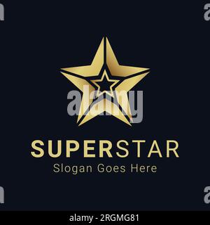 Luxury Super Star Logo Design Success Achievement Star 3D Star Stock Vector