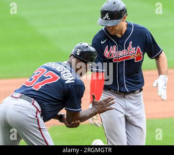 Atlanta Braves first baseman Matt Olson stands in the dugout during a  baseball game against the Cincinnati Reds Sunday, July 3, 2022, in  Cincinnati. (AP Photo/Jeff Dean Stock Photo - Alamy