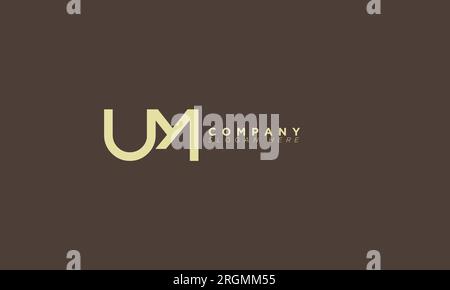 UM Alphabet letters Initials Monogram logo Stock Vector