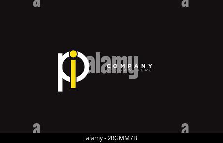 PI Alphabet letters Initials Monogram logo Stock Vector