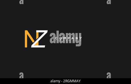 NZ Alphabet letters Initials Monogram logo Stock Vector