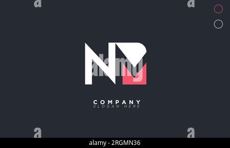 NM Alphabet letters Initials Monogram logo Stock Vector
