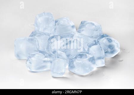 Ice cubes for drinks isolated on white background Stock Photo
