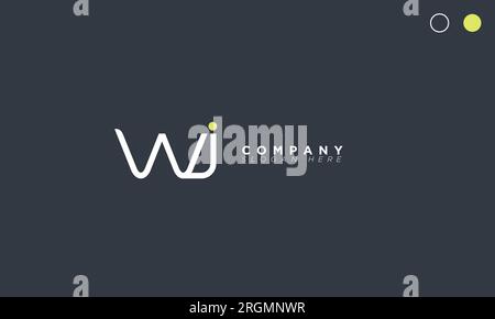 WJ Alphabet letters Initials Monogram logo Stock Vector