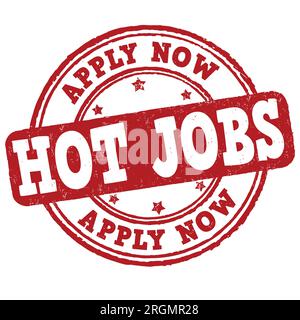 Hot jobs grunge rubber stamp on white background, vector illustration Stock Vector