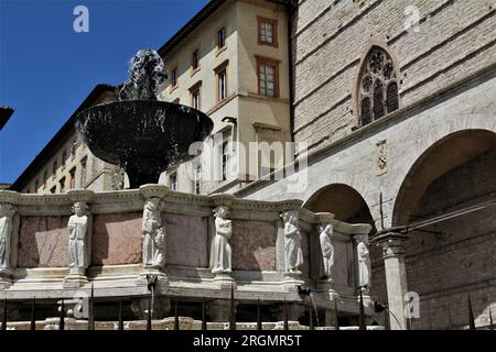 Fontana Maggiore, Perugia, Italy Stock Photo