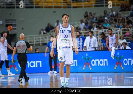 Athens, Lombardy, Greece. 10th Aug, 2023. 33 ACHILLE POLONARA of Italy during the Aegean Acropolis Tournament match between Greece and Italy at Oaka Stadium on August 10, 2023, in Athens, Greece. (Credit Image: © Stefanos Kyriazis/ZUMA Press Wire) EDITORIAL USAGE ONLY! Not for Commercial USAGE! Stock Photo