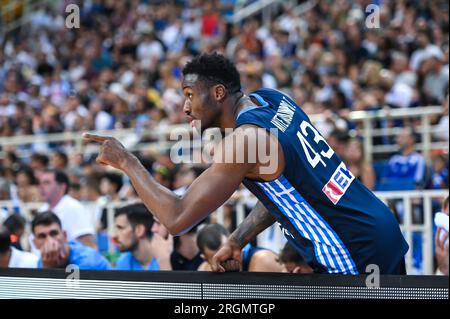 Athens, Lombardy, Greece. 10th Aug, 2023. 43 THANASSIS ANTETOKOUNMPO of Greece during the Aegean Acropolis Tournament match between Greece and Italy at Oaka Stadium on August 10, 2023, in Athens, Greece. (Credit Image: © Stefanos Kyriazis/ZUMA Press Wire) EDITORIAL USAGE ONLY! Not for Commercial USAGE! Stock Photo