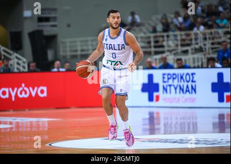 Athens, Lombardy, Greece. 10th Aug, 2023. 0 MARCO SPISSU of Italy during the Aegean Acropolis Tournament match between Greece and Italy at Oaka Stadium on August 10, 2023, in Athens, Greece. (Credit Image: © Stefanos Kyriazis/ZUMA Press Wire) EDITORIAL USAGE ONLY! Not for Commercial USAGE! Stock Photo