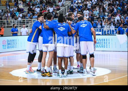 Athens, Lombardy, Greece. 10th Aug, 2023. Italian National Team during the Aegean Acropolis Tournament match between Greece and Italy at Oaka Stadium on August 10, 2023, in Athens, Greece. (Credit Image: © Stefanos Kyriazis/ZUMA Press Wire) EDITORIAL USAGE ONLY! Not for Commercial USAGE! Stock Photo