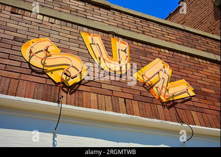 Neon Sign at the Sun Records Studio in Memphis Stock Photo