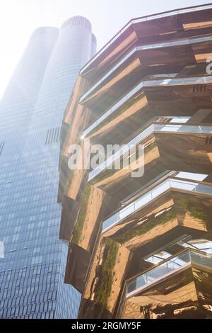 Close up of The Vessel a structure and visitor attraction built as part of the Hudson Yards Redevelopment Project in Manhattan, New York City, USA Stock Photo