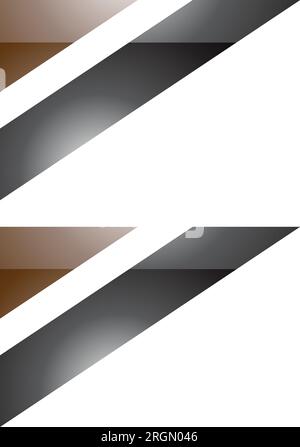 Brown and Black Glossy Triangular Flag Shaped Letter B Icon on a White Background Stock Vector